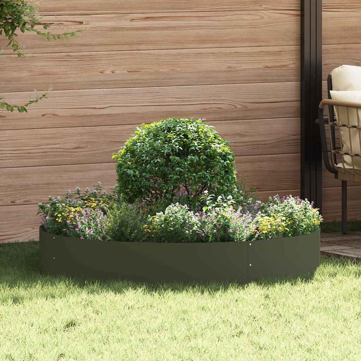 vidaXL Planter Ring Olive Green 120 x 120 x 20 cm Cold-rolled Steel