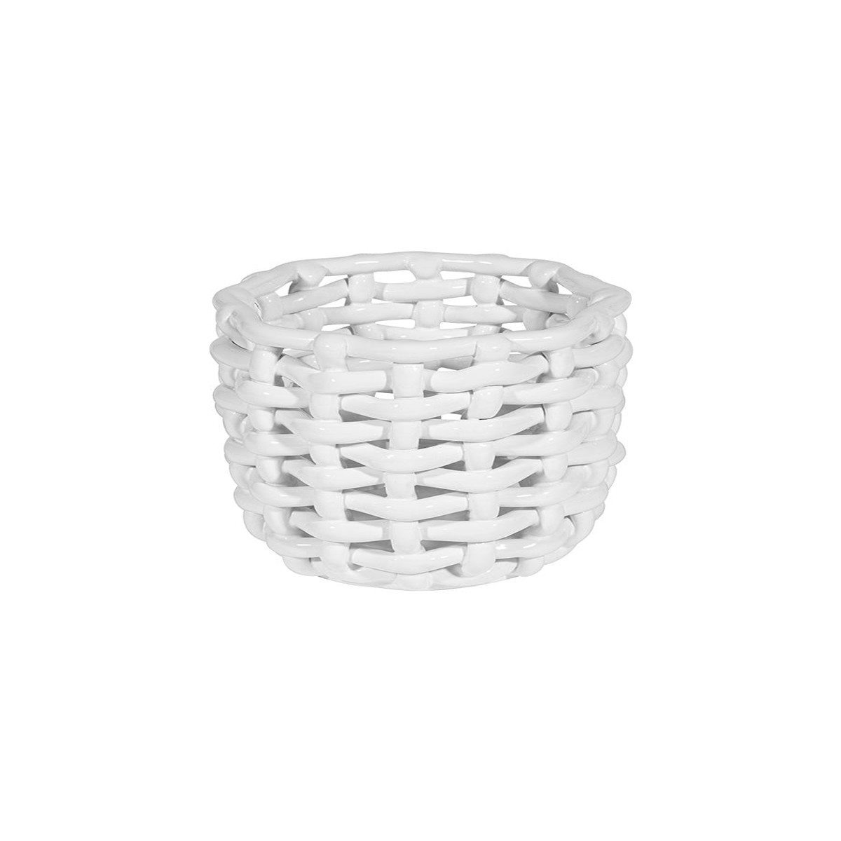White Basketweave Planter