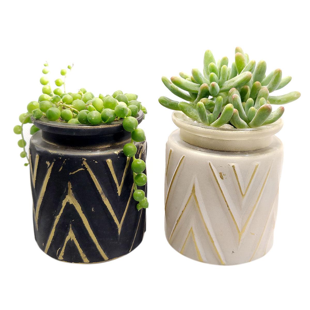2 Pack Chevron Pattern Planters