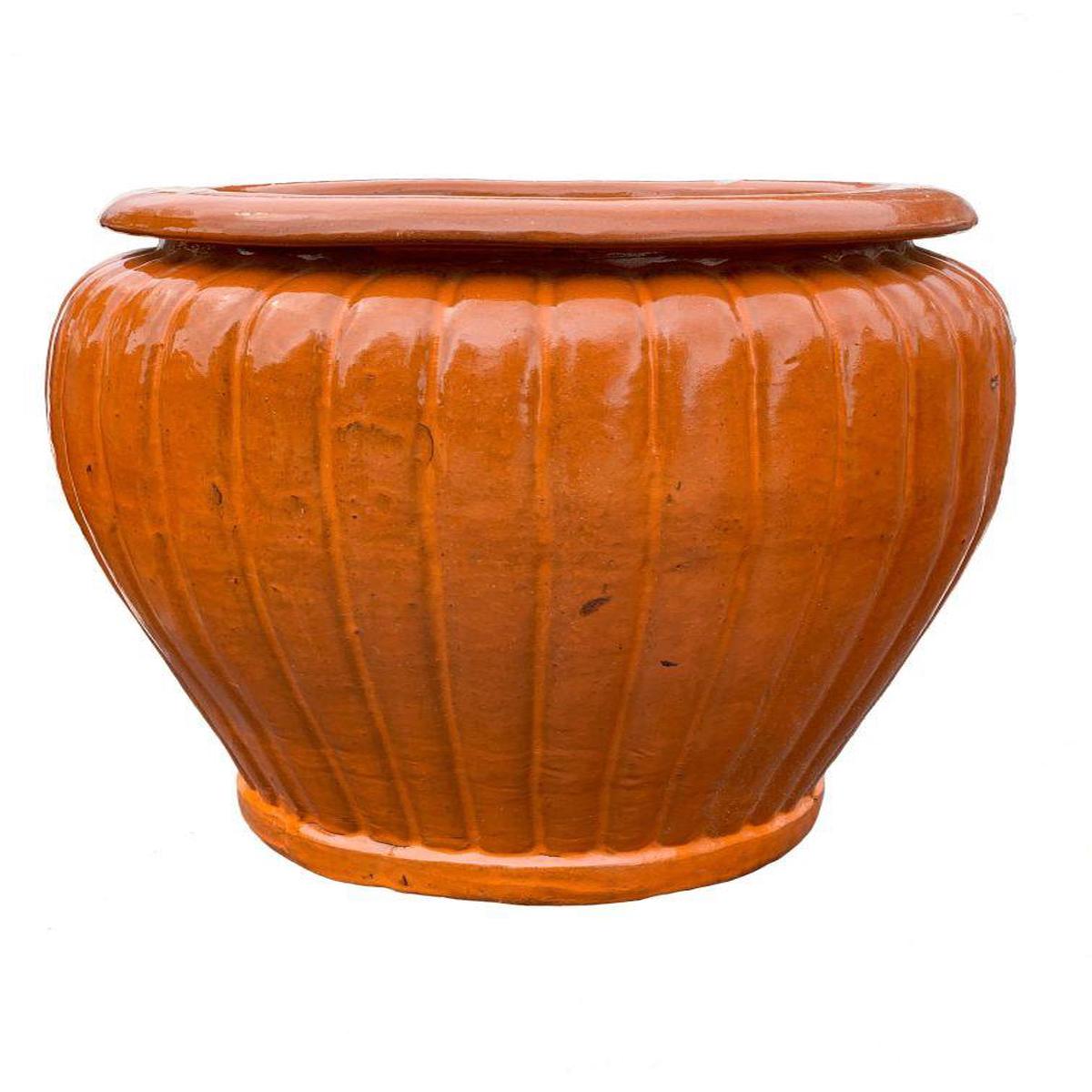 9835P16 - Pumpkin Spice Ceramic Pumpkin Planter - 18" x 18" x 17"