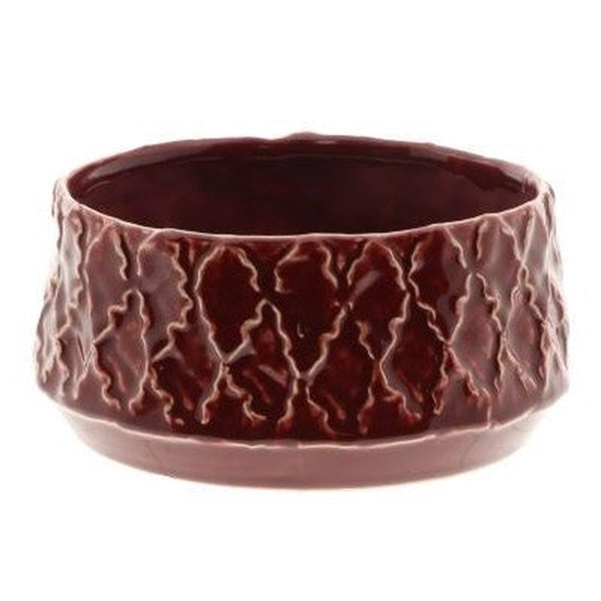 Zaria Bowl Planter  Deep Red Ceramic