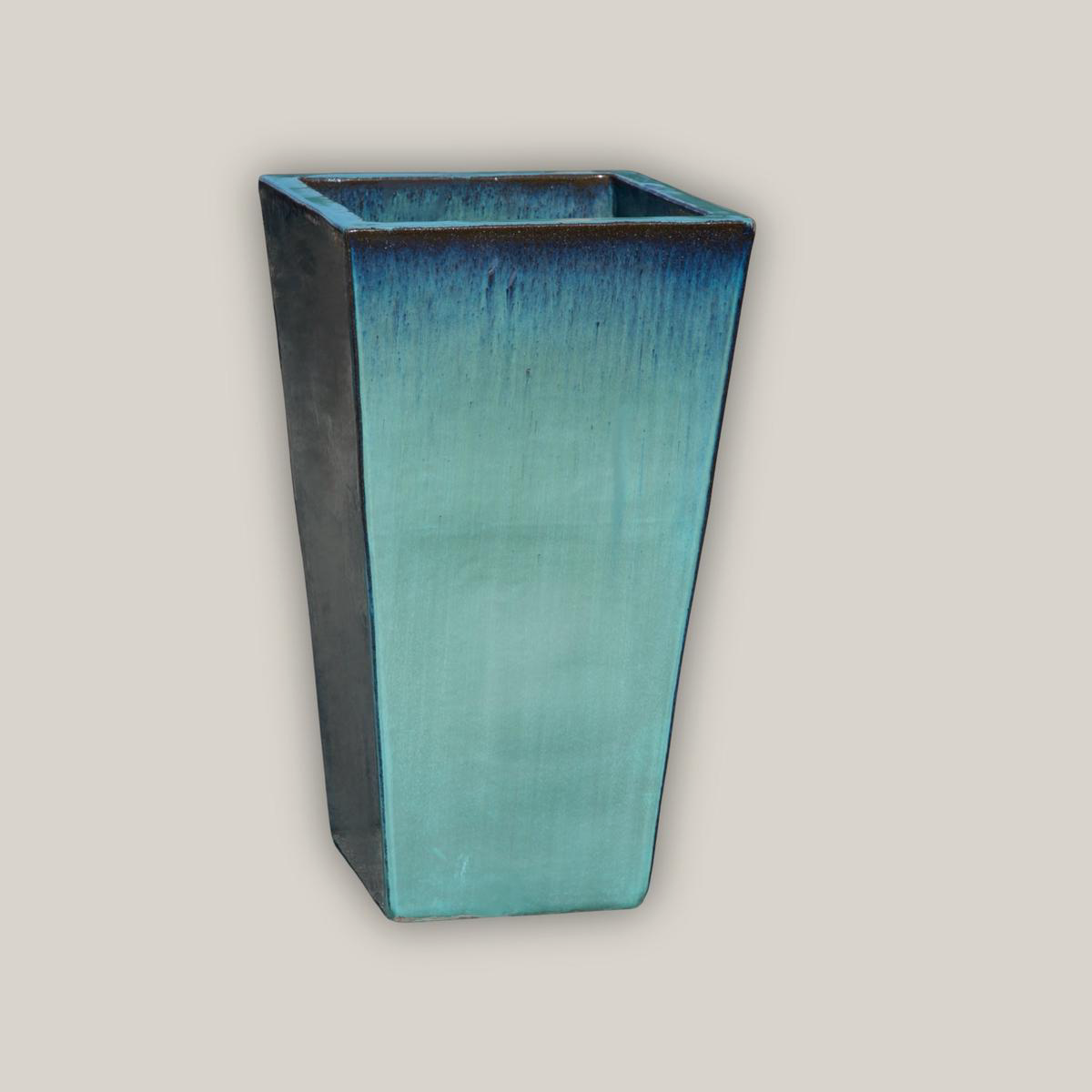 6018H1 8211 Turquoise Square Wedge Planter 8211 218221 x 218221 x 368221 Turquoise Ceramic