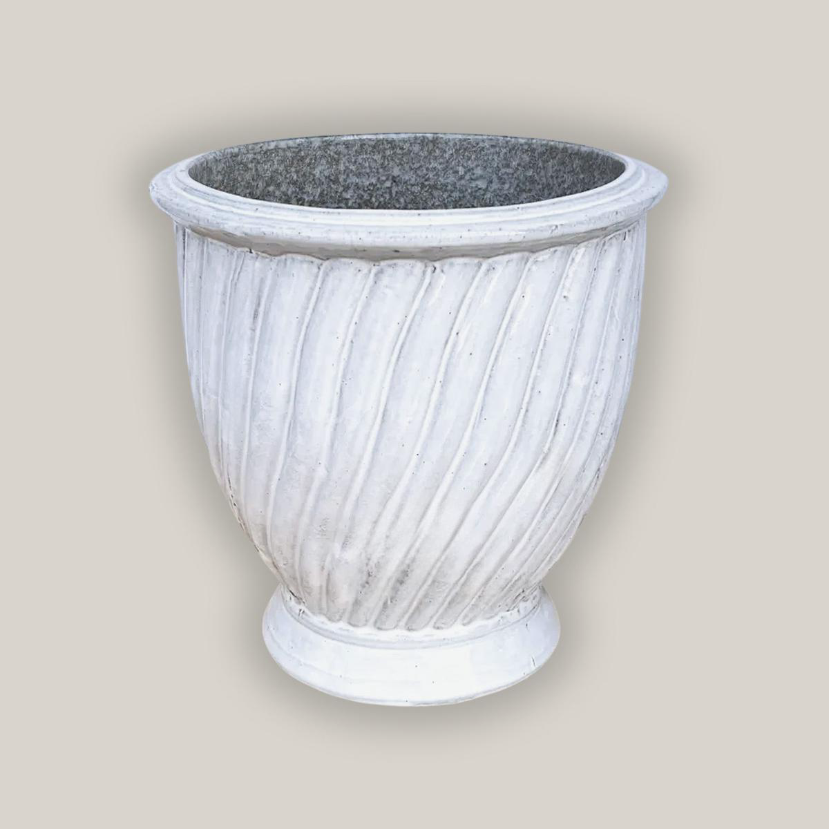 3080L4 8211 White Ceramic Ridged Urn 8211 88221 x 88221 x 88221 White