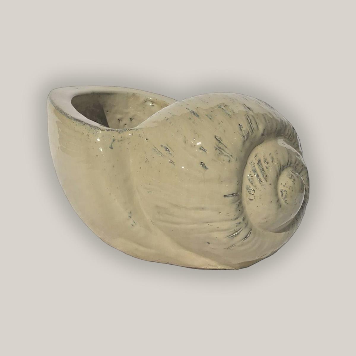 5229N7 - Small Seashell Ceramic Planter - 15" x 11" x 9" | Cream