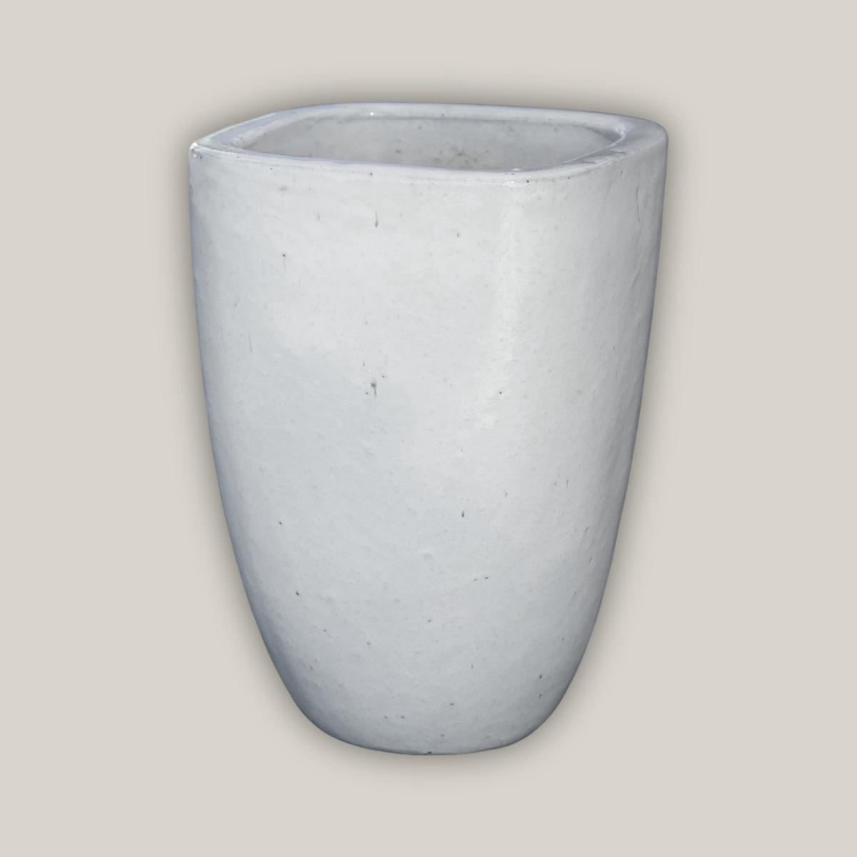6027H25 8211 White Milan Rounded Edge Square Pot 8211 168221 x 168221 x 228221 White Ceramic