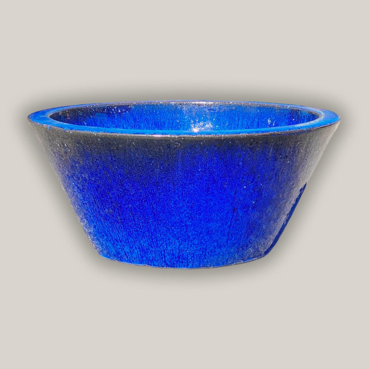 6028H47 8211 Blue Low Cone Pot 8211 138221 x 138221 x 58221 Blue Ceramic