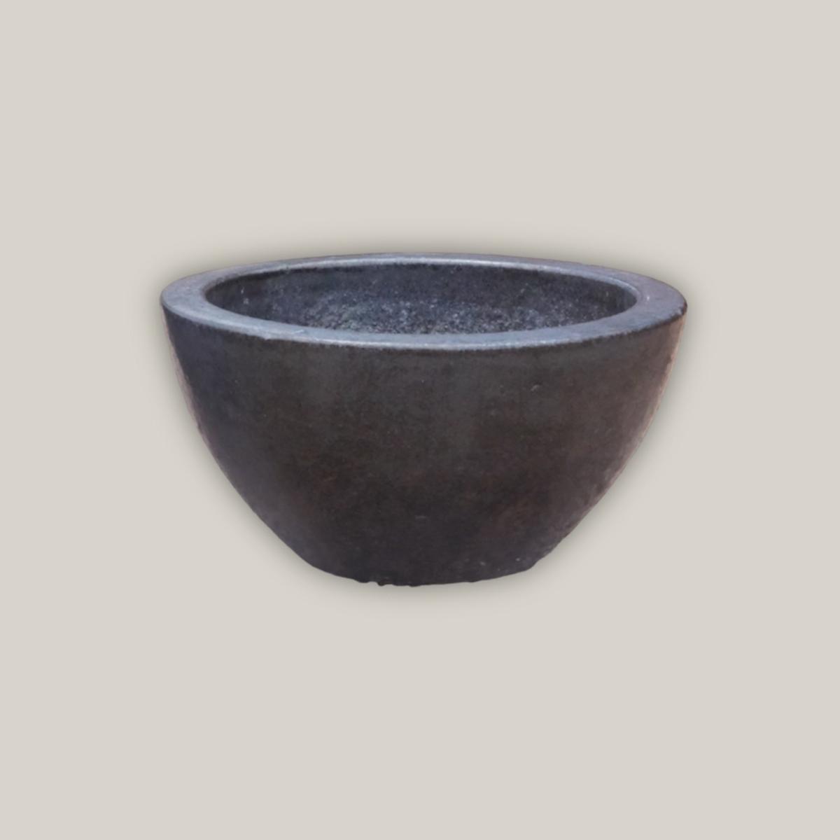6032H33 - Matte Black Wide Succulent Bowl - 22" x 22" x 11" | Matte Black | Ceramic
