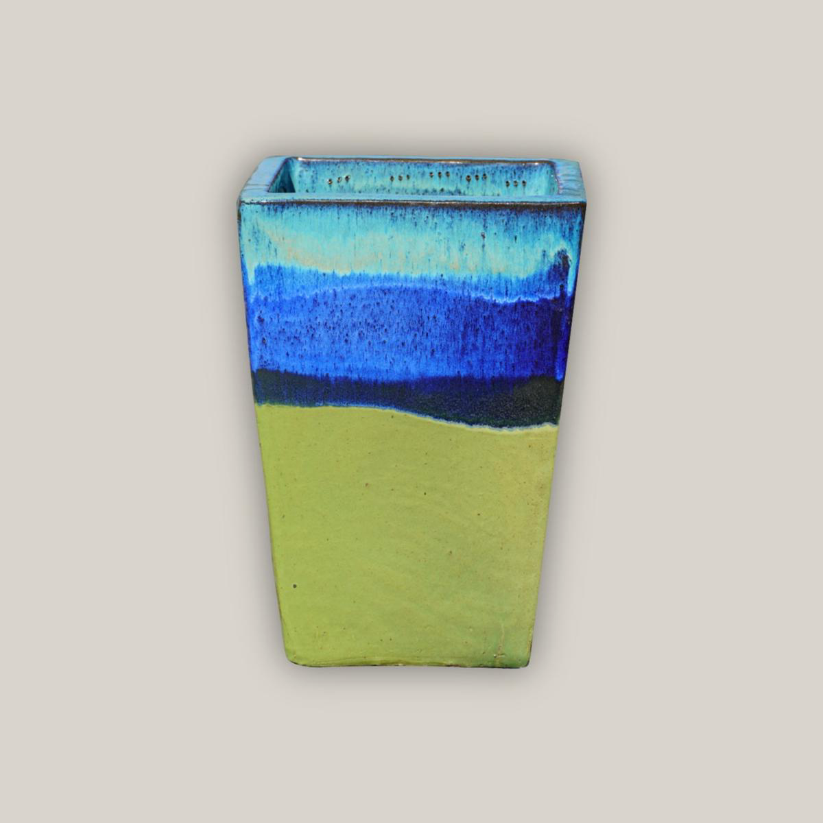 8865S46 8211 Marble GreenBlueApple Green Short Tapered Square Pot 8211 168221 x 168221 x 238221 Marble GreenBlueApple Green Ceramic