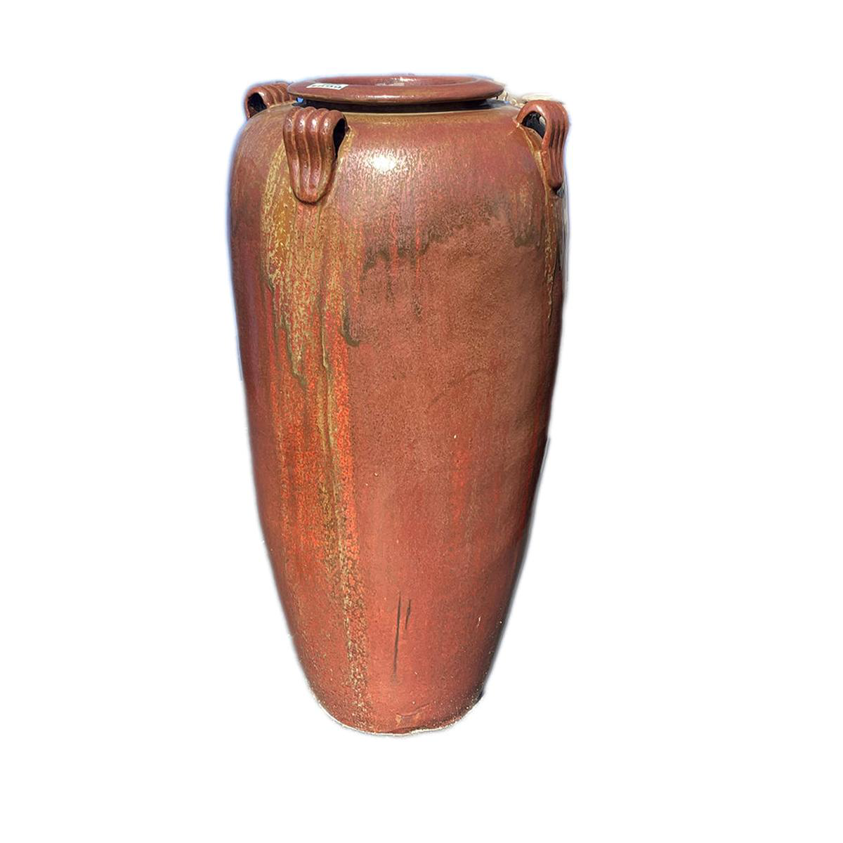 9840P11 8211 Copper Red Ceramic Temple Jar With Handles 8211 248221 x 248221 x 458221