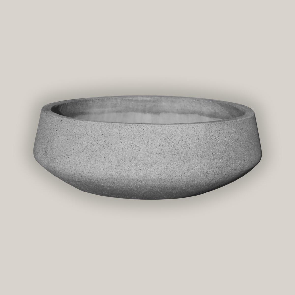 1-7167RSA - River Stone Short Geometric Bowl Planter - 23" x 23" x 8" | River Stone | Fiber Cement