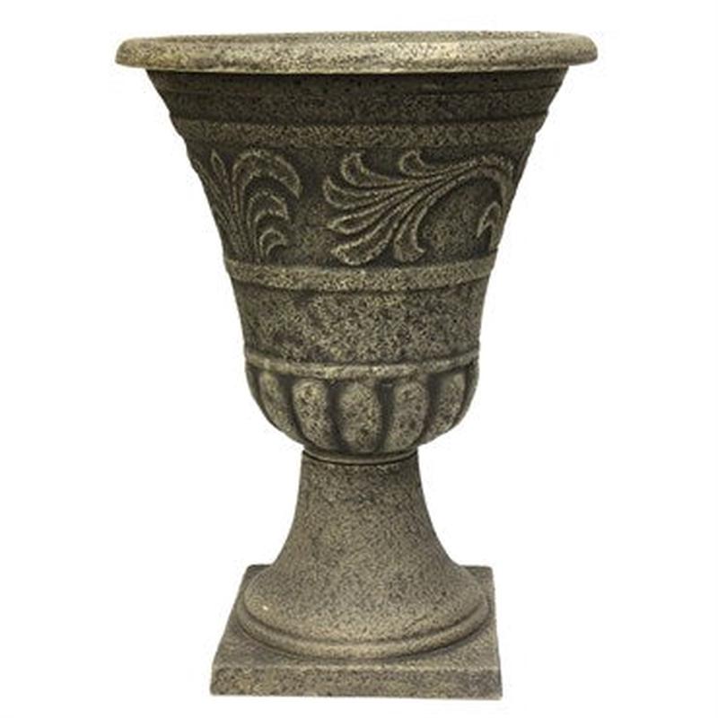 16" Enviroblend Tumbled Scroll Urn - Stone
