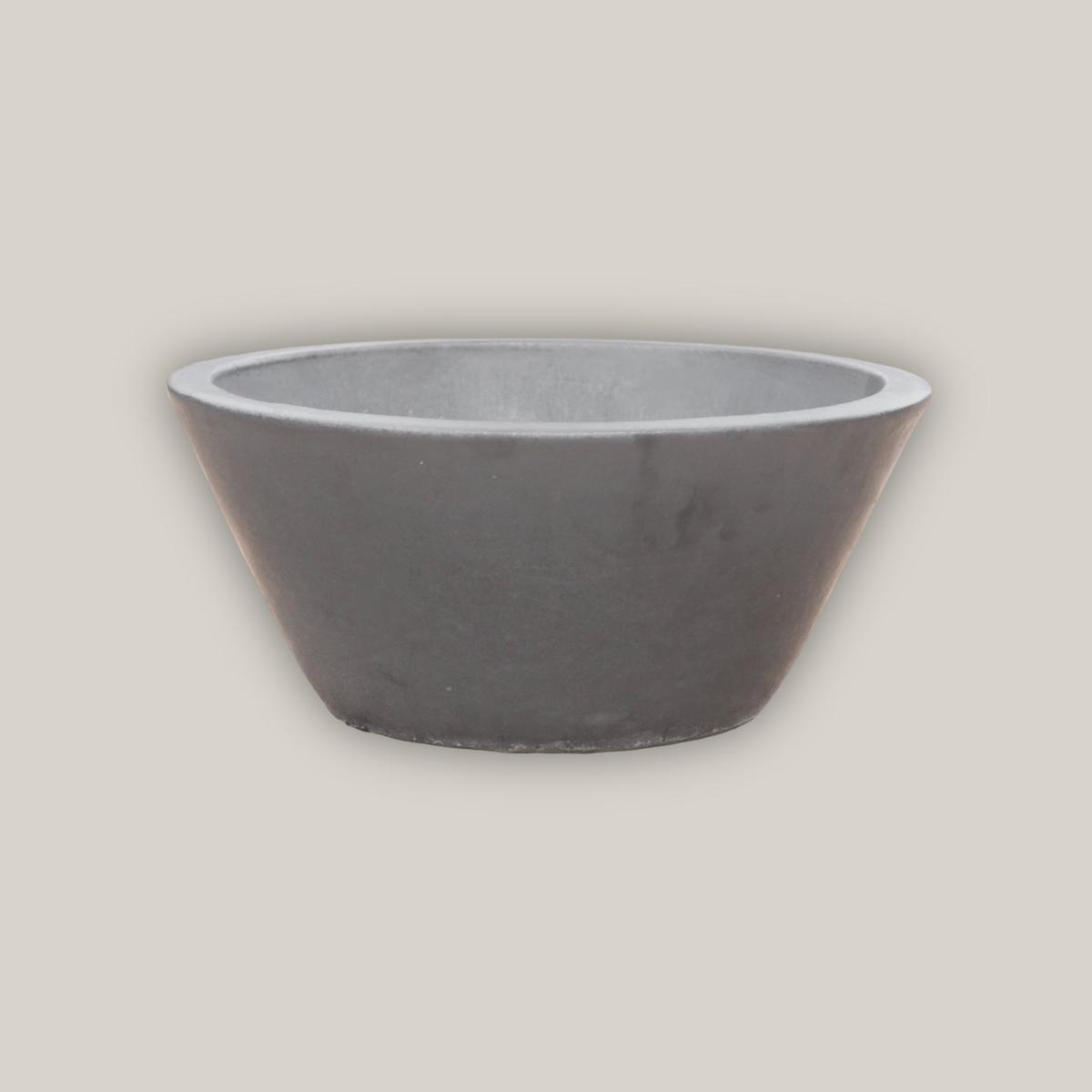 6028H33 - Matte Black Low Cone Pot - 24" x 24" x 10" | Matte Black | Ceramic