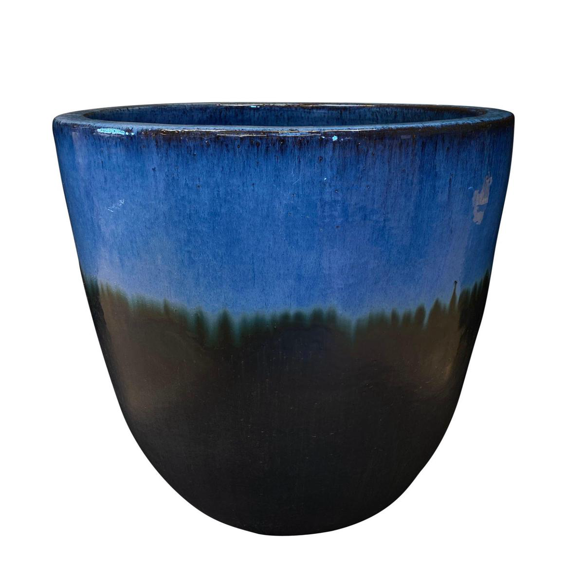 9014P97 8211 BlueMatt Black Modern U Cylinder Ceramic Planter 8211 188221 x 188221 x 248221 Blue Matt Black Ceramic