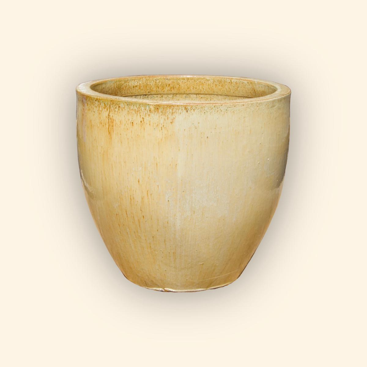 9082C11 - Cream Ceramic Bullet Planter - 28" x 28" x 25"