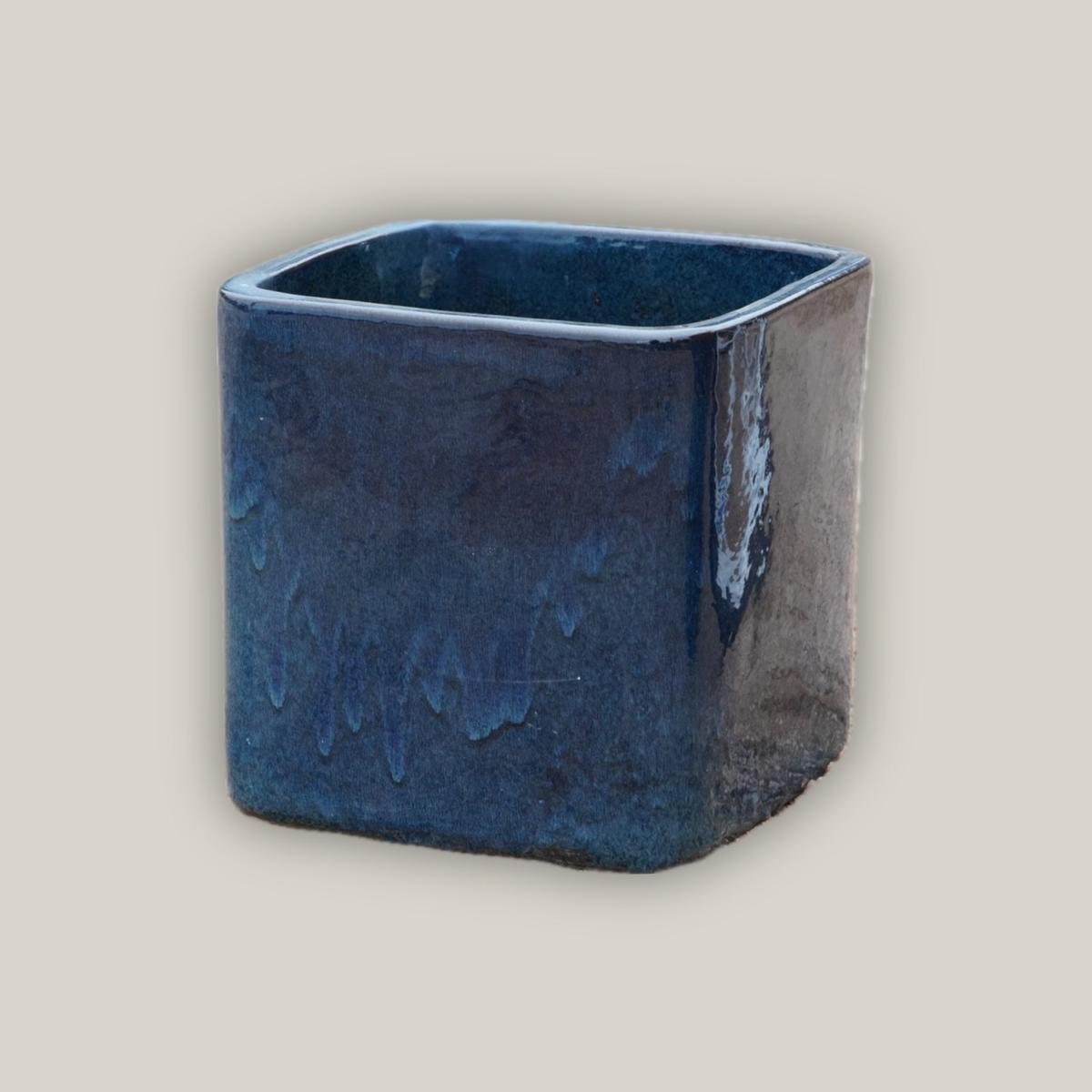 294M20 8211 Double Blue Ceramic Cubed Flowerpot 8211 168221 x 168221 x 168221 Double Blue