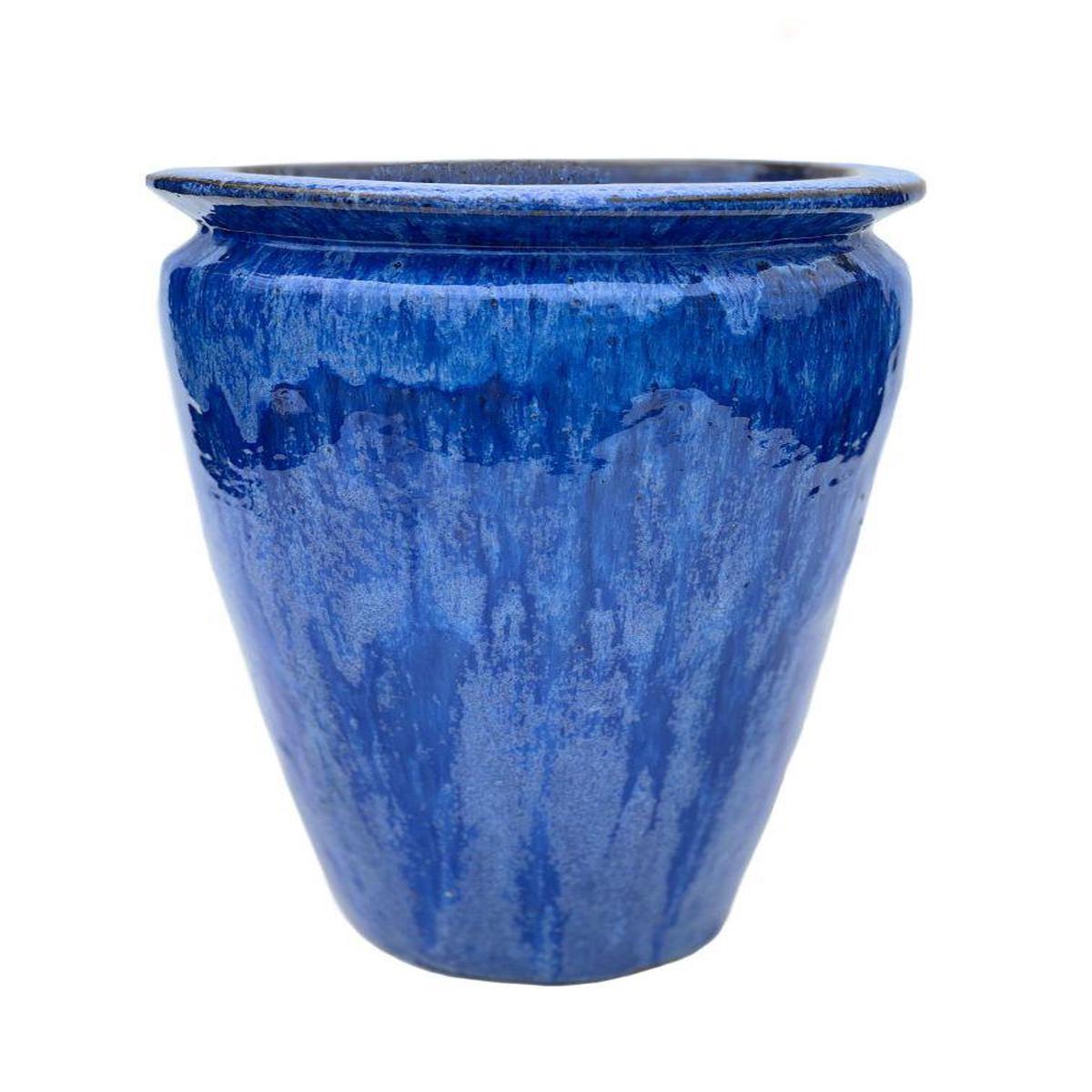 9009P17 - Ceramic Pavia Planter - Cobalt Blue | 15" x 15" x 20"