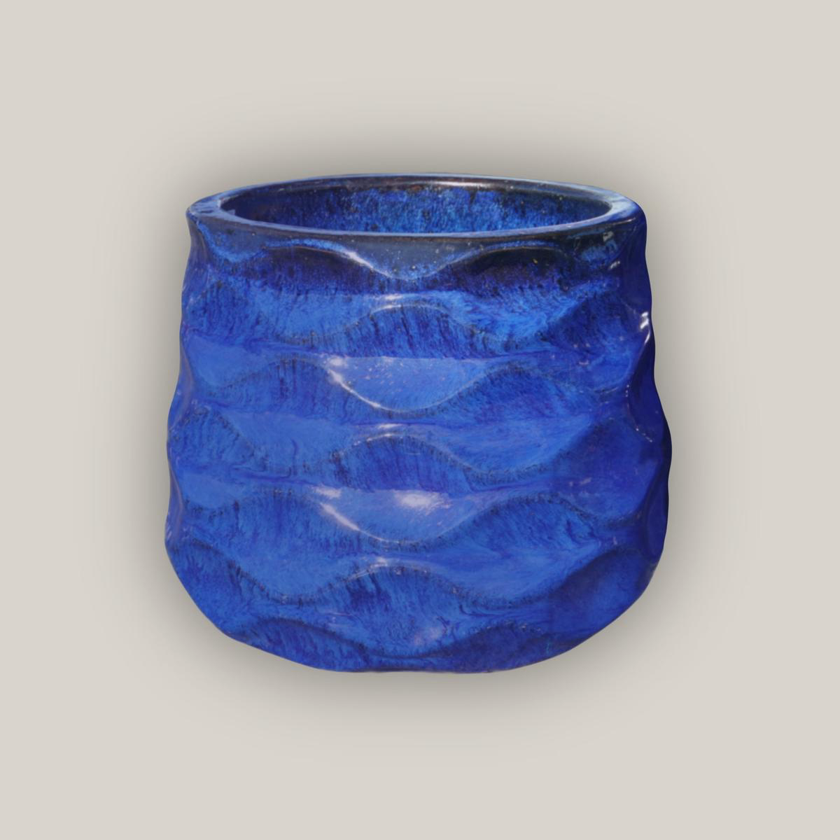 6101H47 8211 Blue Modern Wave Round Ceramic Pot 8211 178221 x 178221 x 1758221 Blue