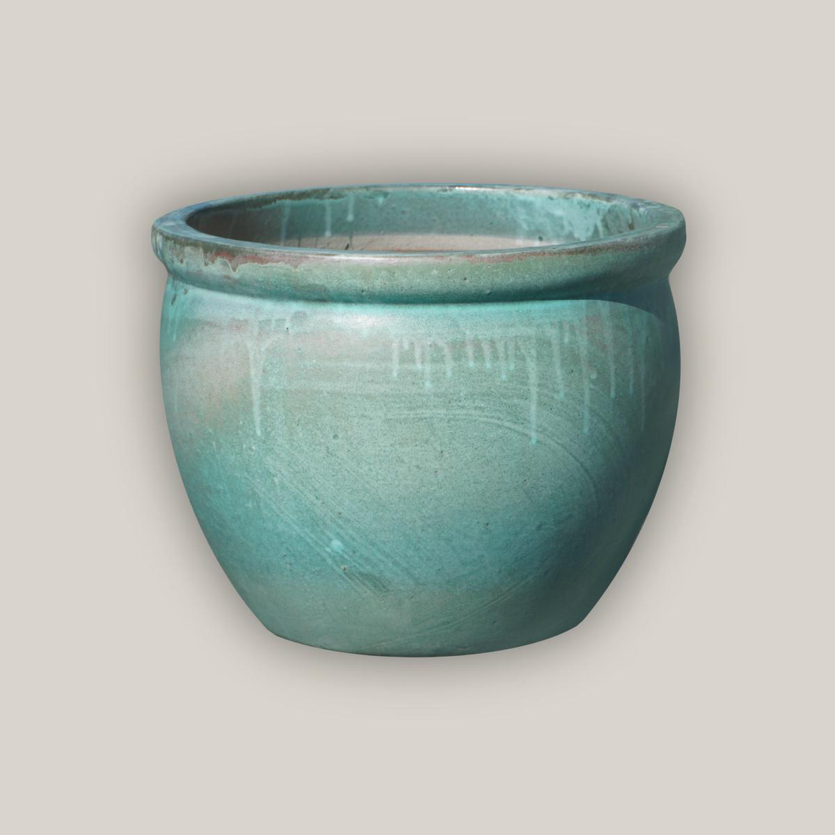 6110 8211 Glazed Teal Round Rim Bullet Planter 8211 138221 x 138221 x 1458221
