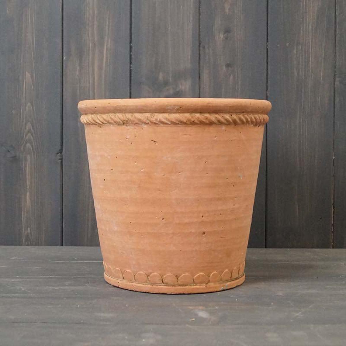 Terracotta Tapered Cement Pot