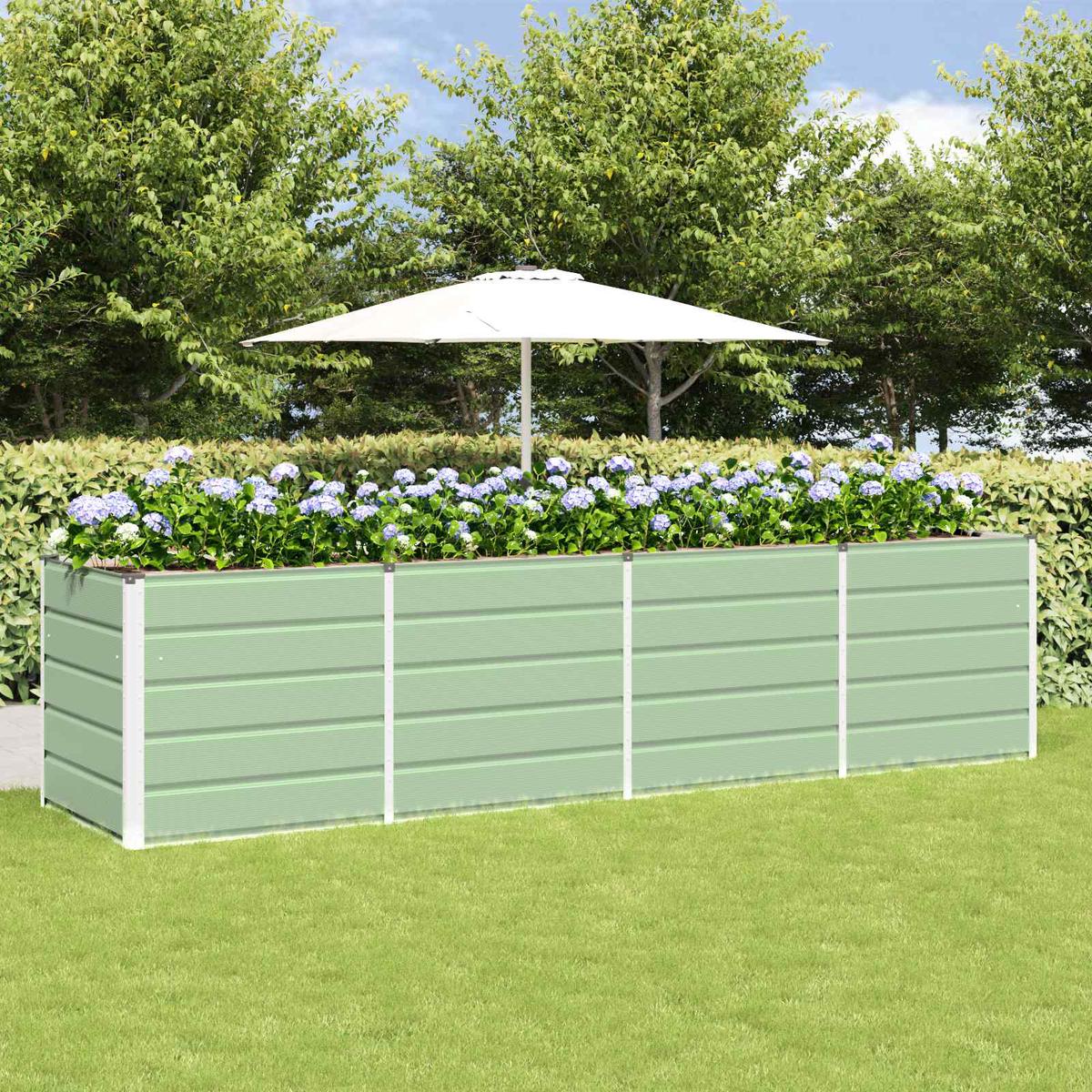 vidaXL Planter Green 320 x 80 x 75 cm Steel