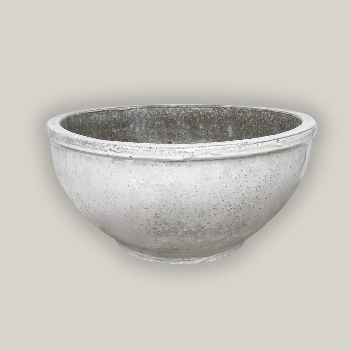 3009L4 - White Traditional Low Ceramic Bowl - 28.5" x 28.5" x 14"