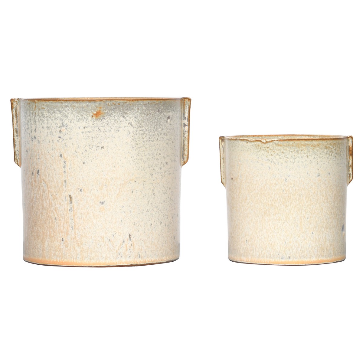 Stoneware Flower Pot with Reactive Glaze, 2 Sizes